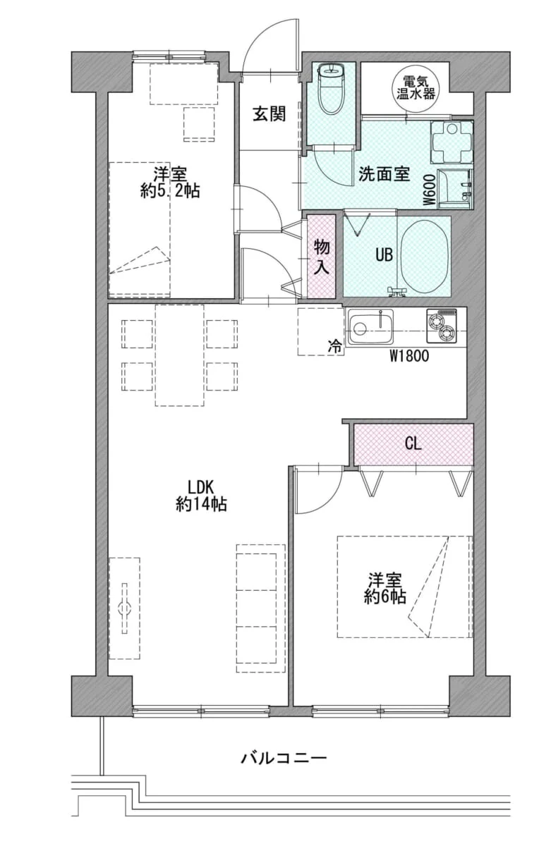 中古マンション 住道グランドコーポ｜間取り図（掲載資料）