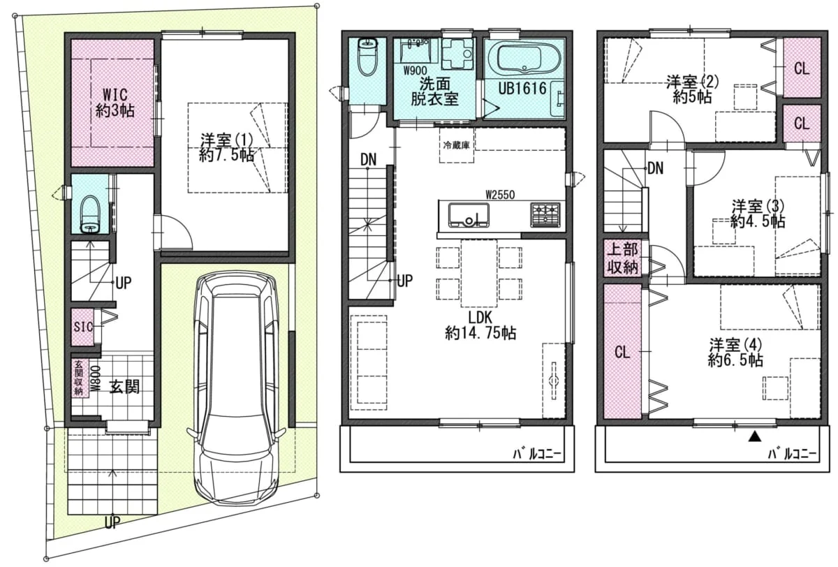 新築戸建 庄内東町6（庄内駅）｜間取り図（掲載資料）