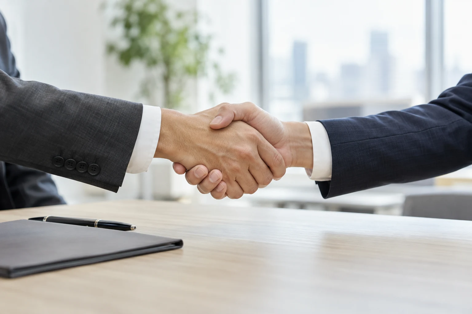 仲介業者様との信頼と協力を表す握手のイメージ
