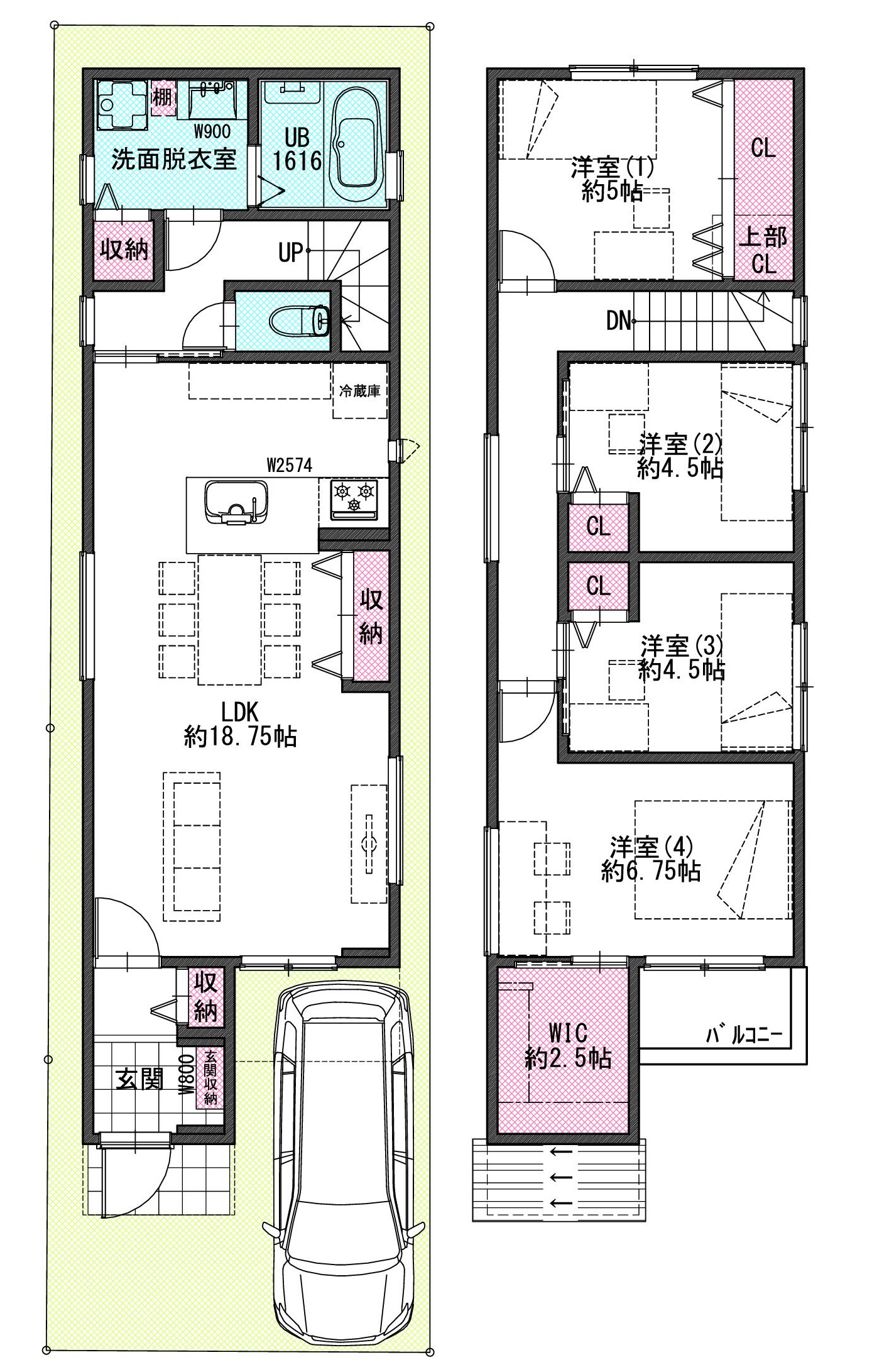新築戸建 東鳴尾町1（東鳴尾駅）｜間取り図（掲載資料）